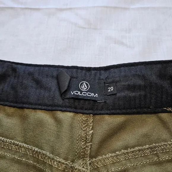 Volcom Women's Chickie High Rise Chino Pants Green Size 29 - Picture 4 of 8